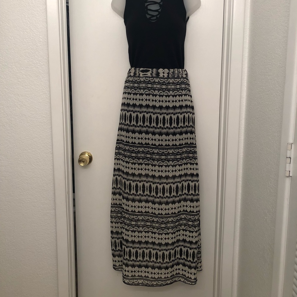 Poetry Print Midi Maxi Skirt